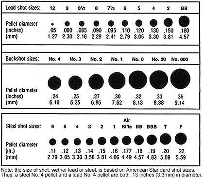 shot sizes chart shotgun buckshot shell pellet comparison ammo shotshell pourri pot comprehensive handgun